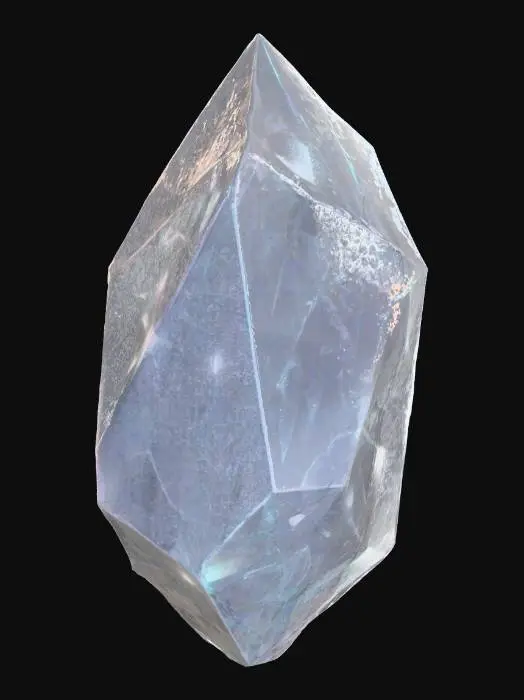 3D model for Arcane crystal shard, multifaceted glowing prism with inner swirling mist, cracked surface with glowing runes, PBR glass-like refraction and subtle glow, #PBR#