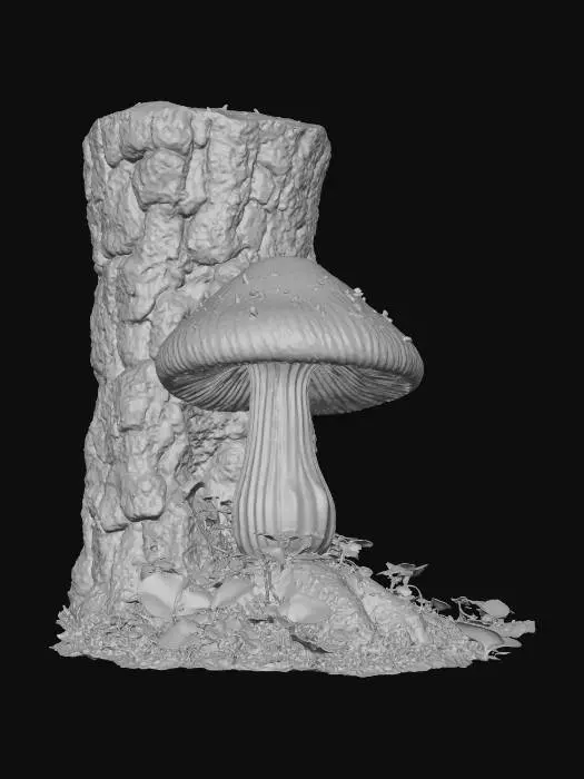 3D model for #Halloween2025# A magical "Echoing Fungi," a large, hollow, bell-shaped mushroom growing on an ancient oak. When struck, it emits a deep, resonant hum that carries whispers from the past and echoes predictions of the future, audible only on Halloween eve.