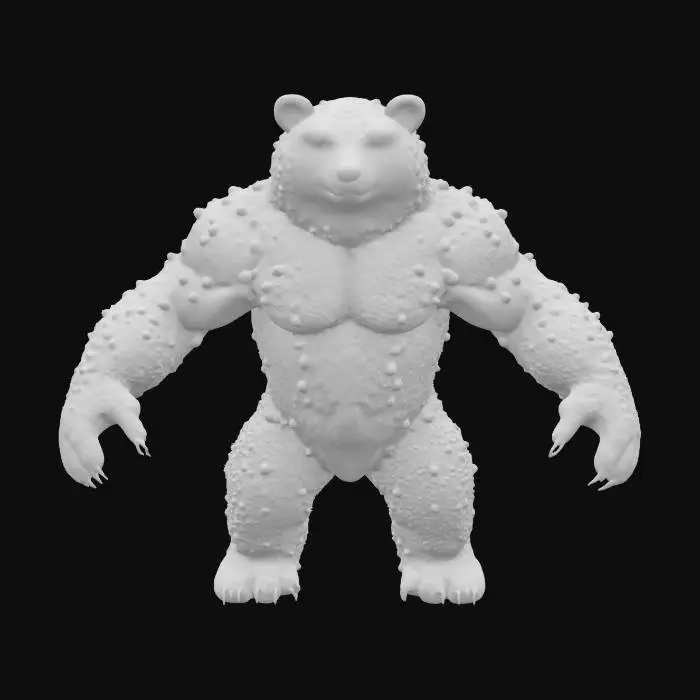 3D model for [Russia] A bear spirit guardian made of swirling, living crystal fragments, protecting an abandoned icy palace in the tundra #AroundTheWorld#