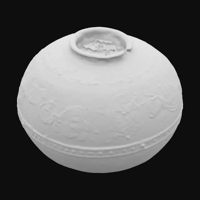 3D model for Weathered bronze with marine algae growth and faded engraving details