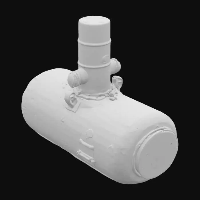 3D model for Rusted iron metal with heavy salt corrosion, barnacle patches, and wet surface reflections