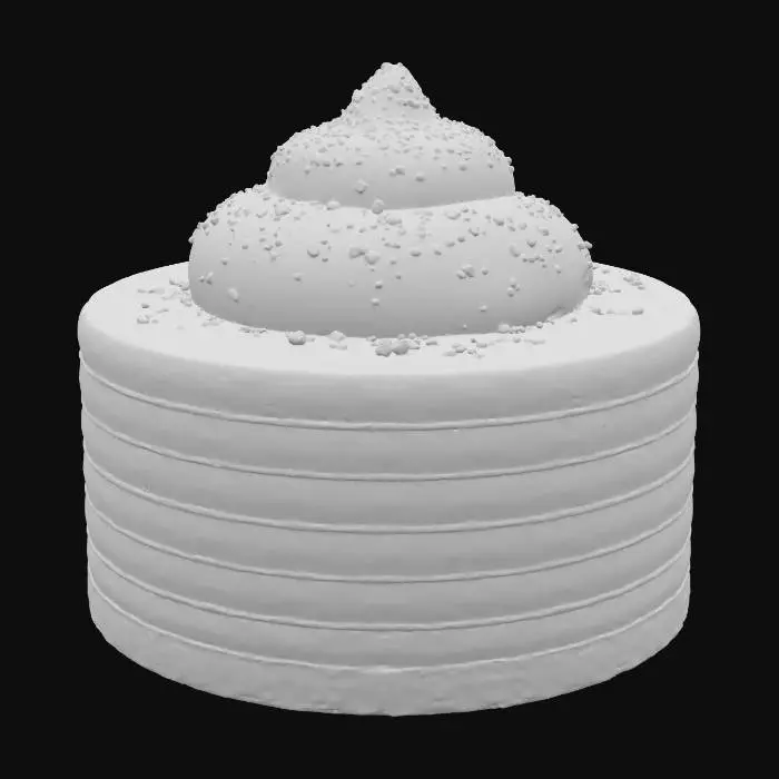 3D model for #food# Rainbow cheesecake, each colored layer radiating a different magical aura