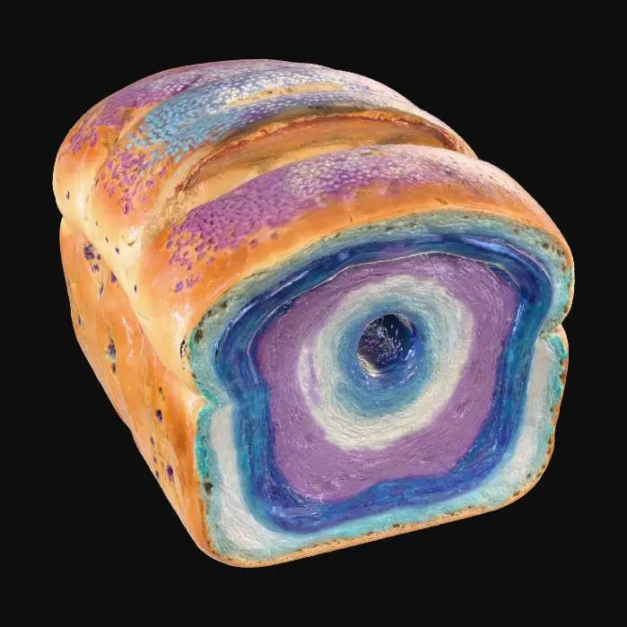 3D model for #food# Stardust bread, sprinkled with sparkling dust that feels like biting into the galaxy