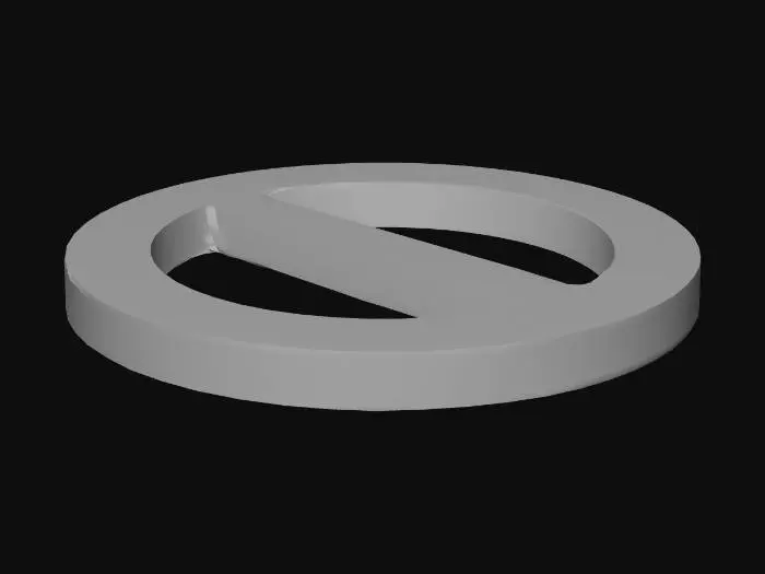 3D model for red no icon, circle with line