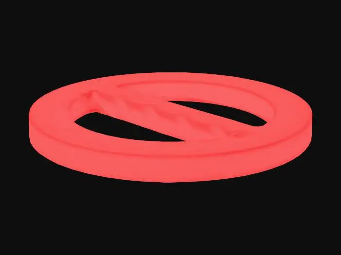 3D model for red no icon, circle with line