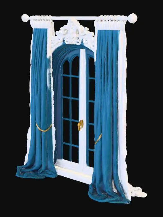 3D model for ornate wall with a window, french country decor style