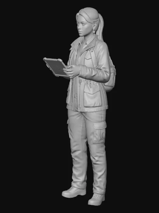 3D model for Field Scientist with Tablet
