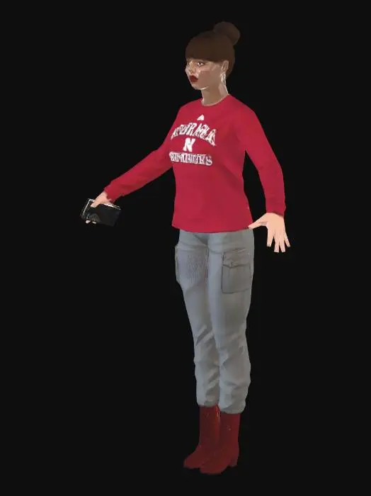 3D model for Nebraska Cornhuskers Fan Pose