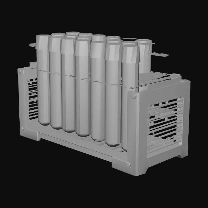 3D model for blood vials in a rack