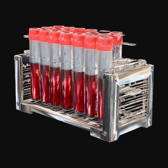3D model for blood vials in a rack