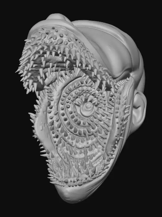 3D model for Pennywise head with sharp teeth
