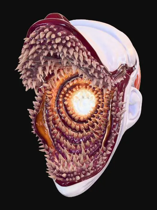 3D model for Pennywise head with sharp teeth