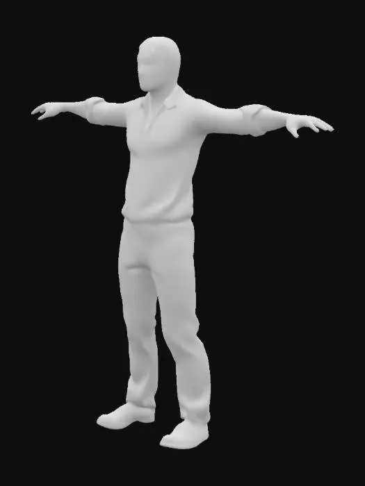 3D model for male office worker zombie, blood stains, torn skin, scars, dressed in office shirt and trousers, Ultra Realistic, Highly Detailed, T-pose, Full Body, Symmetrical Body,   #realistic#