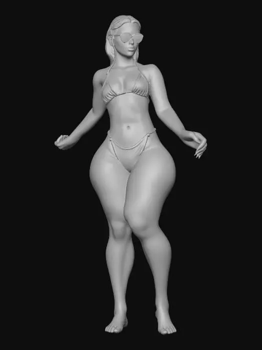 3D model for Sunlit Blue Bikini Moment