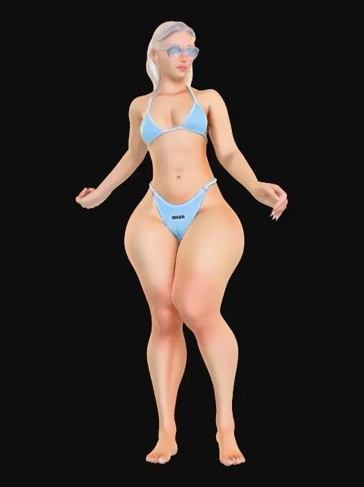 3D model for Sunlit Blue Bikini Moment