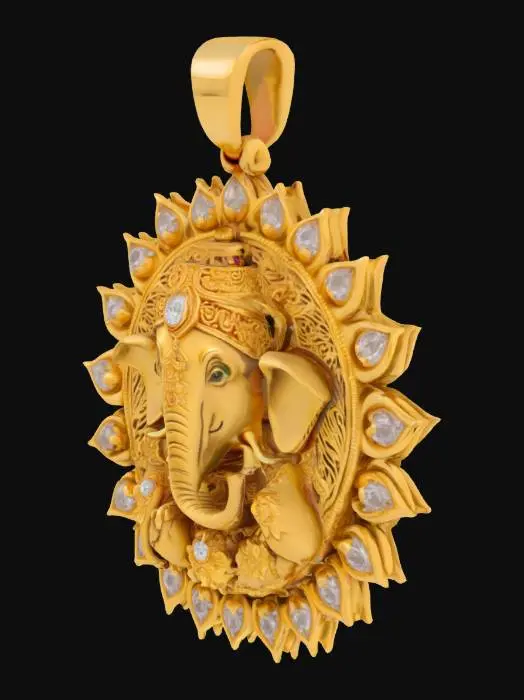 3D model for Golden Ganesha Pendant