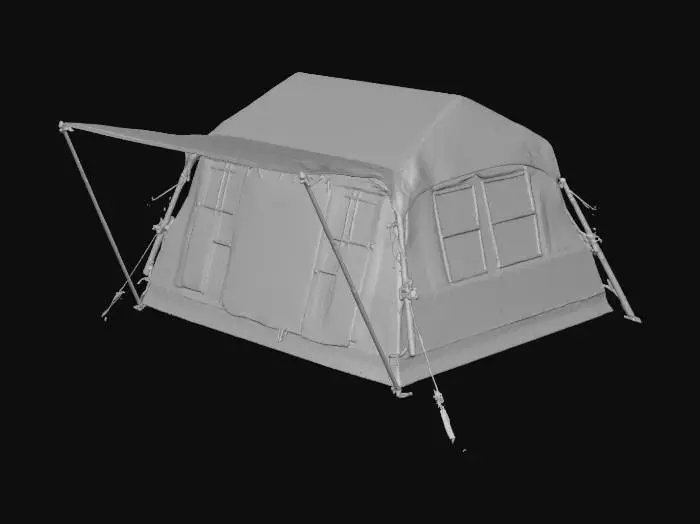 3D model for Canvas Tent with Awning