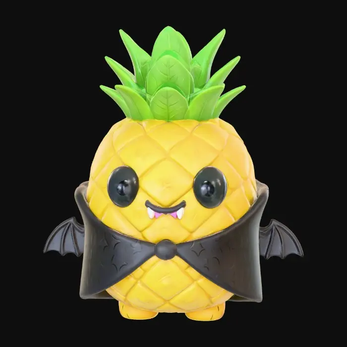 3D model for #Halloween2025#, a pineapple/vampire fusion cute,chibi,