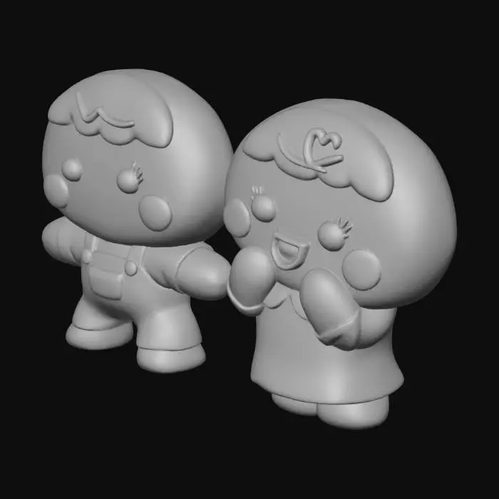 3D model for Happy Cookie Duo