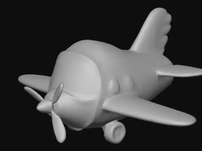 3D model for A 3d model of an airplane with wings like birds, 2 eyes for the front glass, a toy plane