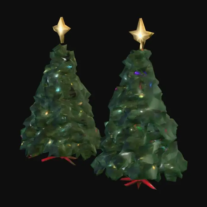 3D model for #Christmas2025#, two Christmas trees dancing together