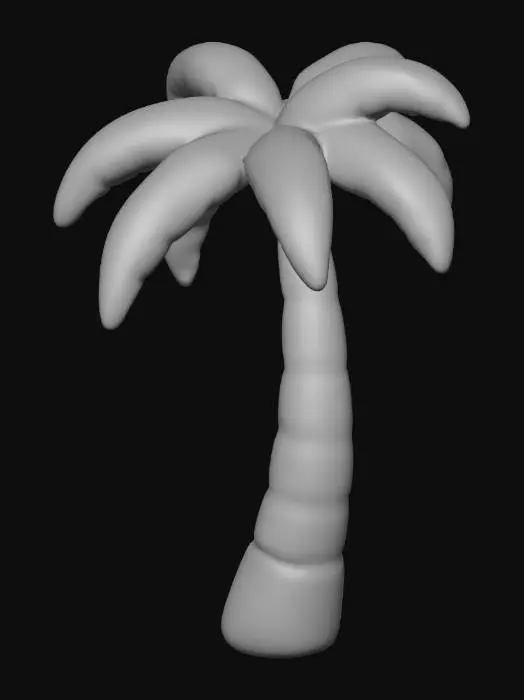 3D model for Stwórz dla mnie model 3D palmy takiej dmuchanej jak jest na dmuchanych zjeżdżalniach. Ma wyglądać tak bajkowo jak dla dzieci