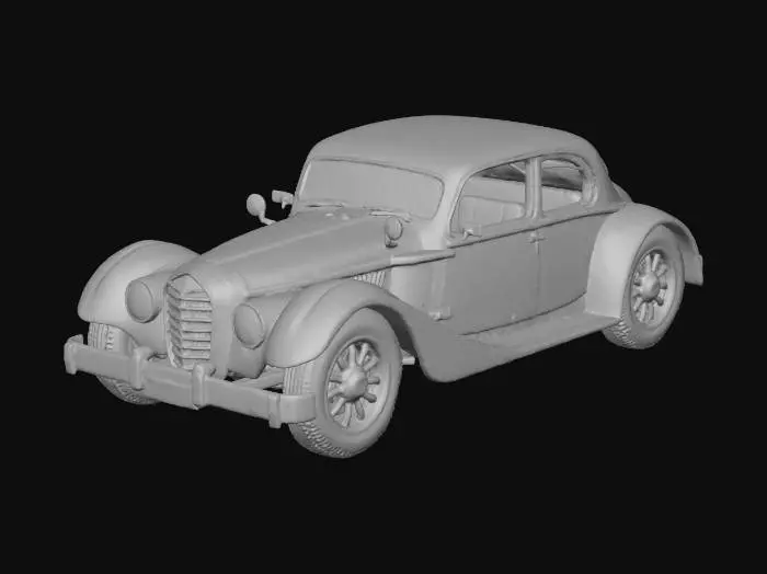 3D model for Golden Cruiser, Fancy Old Steampunk Car