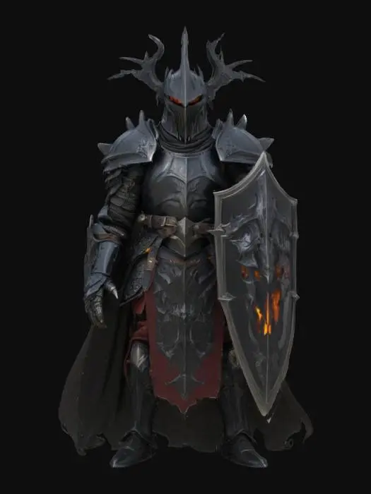 3D model for fantasy knight warlord in dark heavy sauron armor. dark warlord.