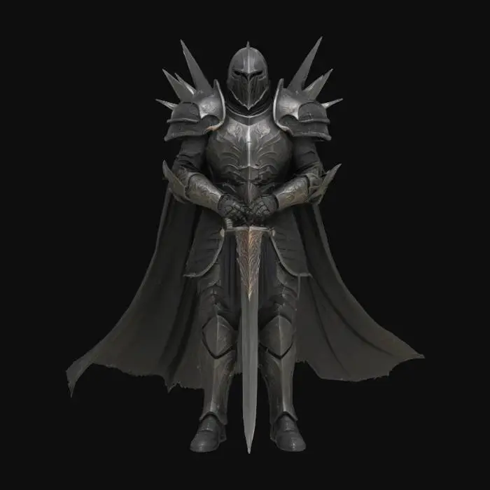 3D model for fantasy knight warlord in dark heavy sauron armor. dark warlord.