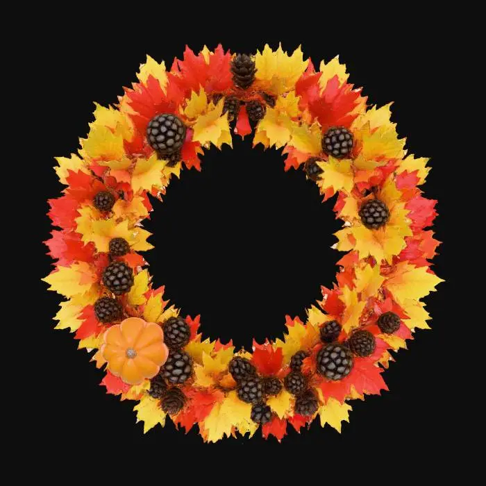 3D model for Autumn Harvest Wreath, #Thanksgiving#