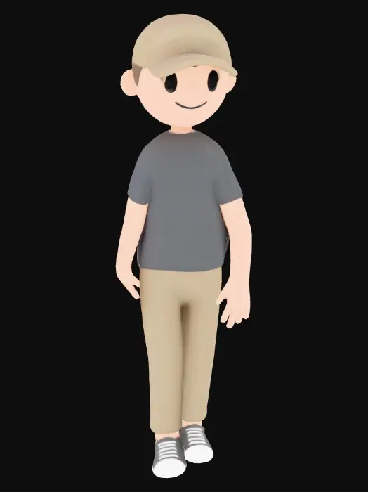 3D model for Smiling Cartoon Character