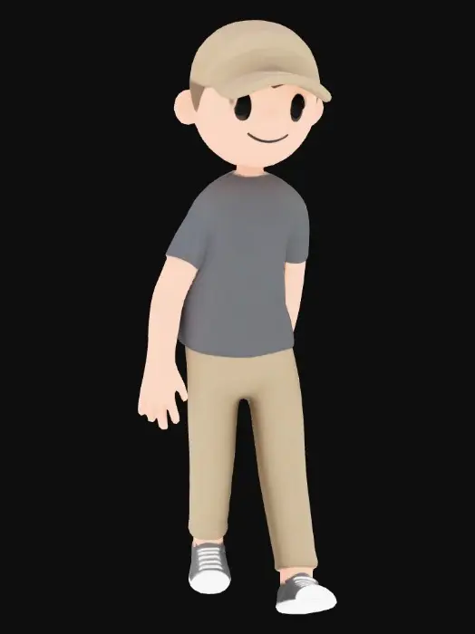 3D model for Smiling Cartoon Character