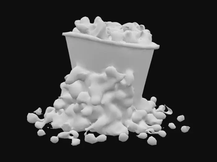 3D model for A red and white striped bucket full of popcorn