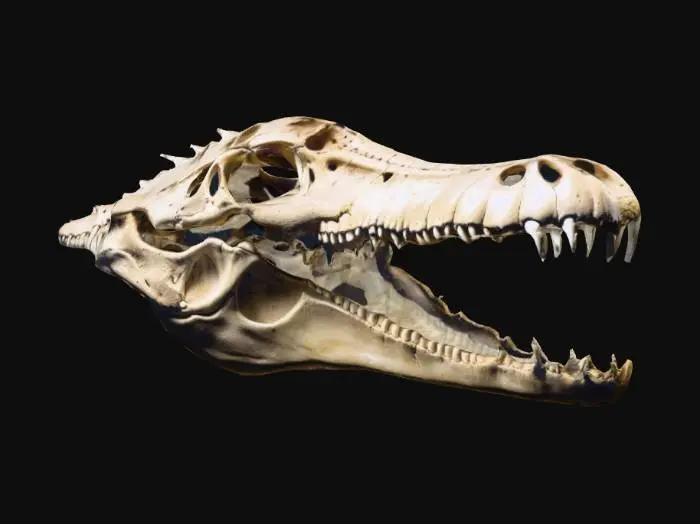 3D model for A long ancient crocodile skull