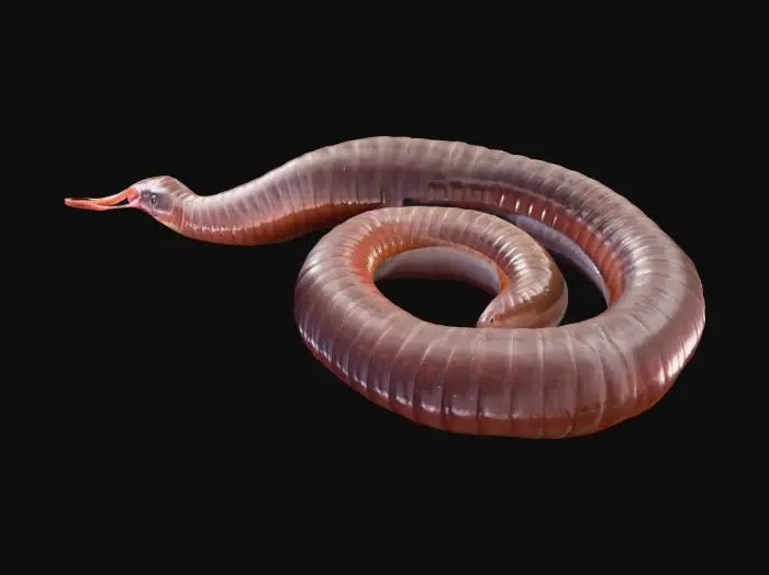 3D model for A big long juicy earthworm