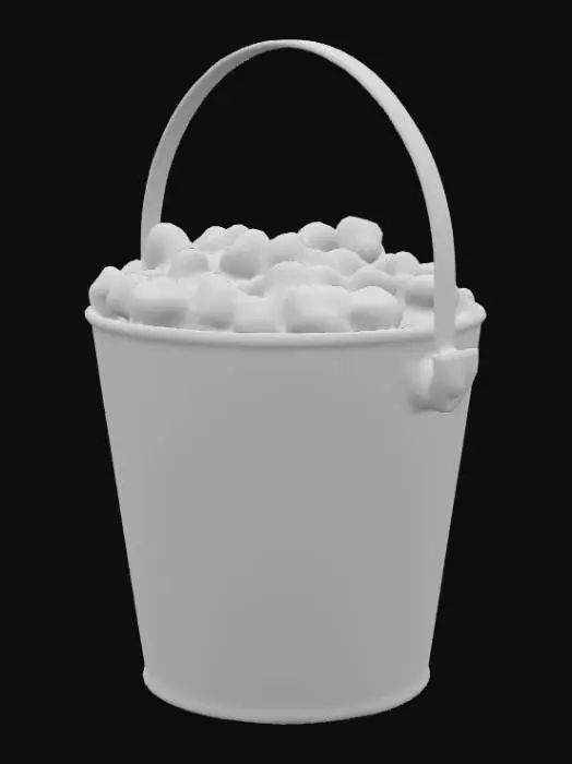 3D model for A red and white striped bucket full of popcorn