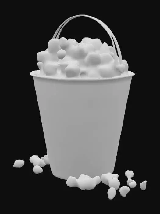3D model for A red and white striped bucket full of popcorn