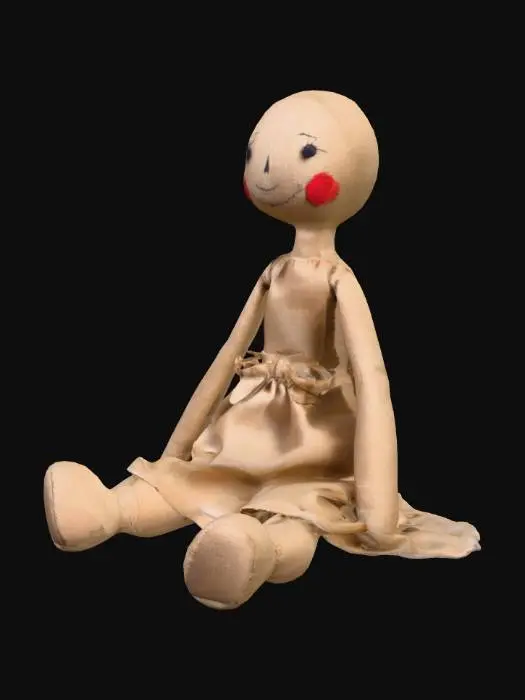 3D model for a plain hessian rag doll sitting down