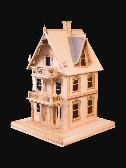 3D model for A beautiful ornate empty wooden dolls house