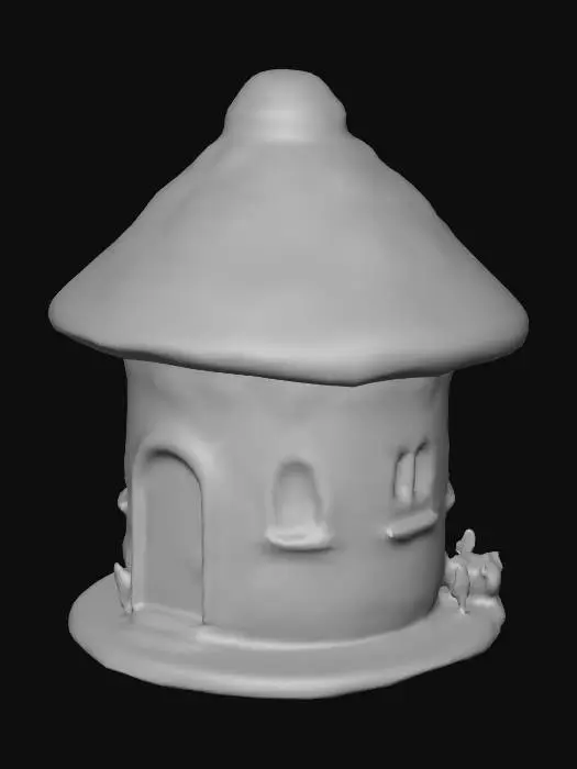 3D model for A quaint bright and colourful mushroom home