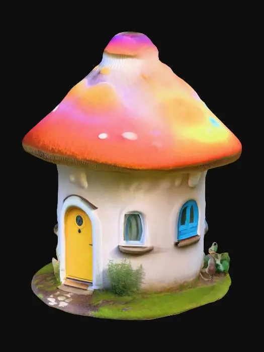 3D model for A quaint bright and colourful mushroom home