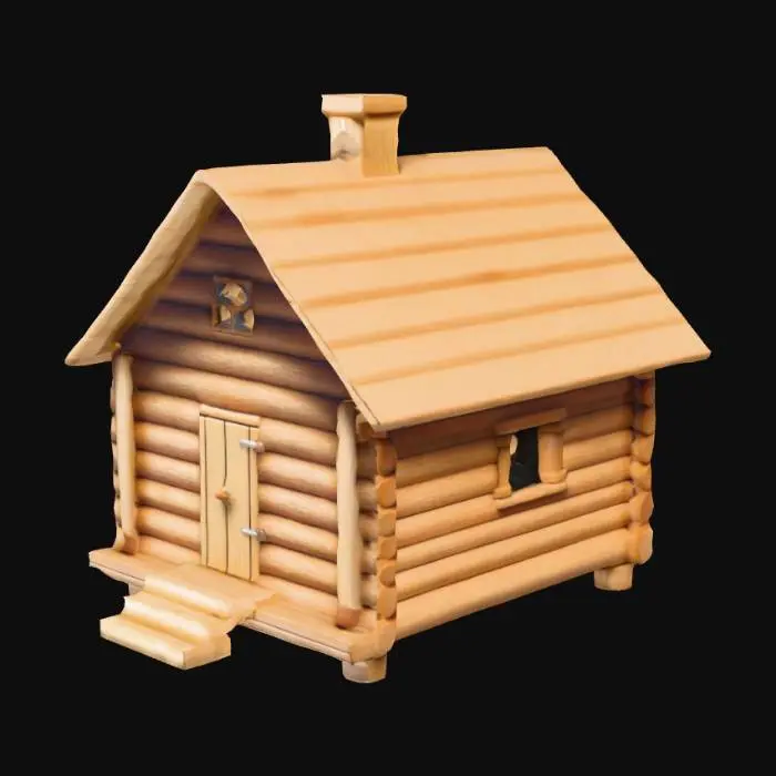 3D model for A simple wooden log cabin toy