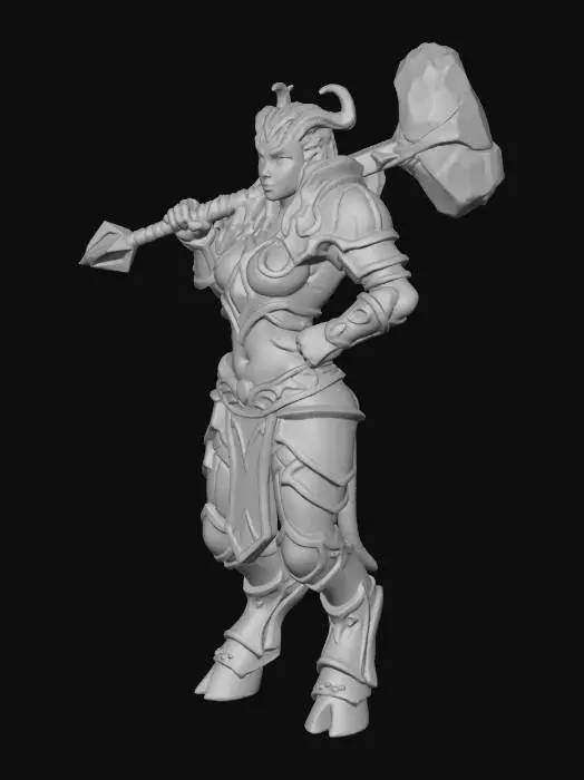 3D model for Female draenei paladin miniature