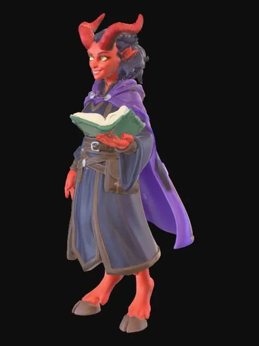 3D model for Female tiefling warlock