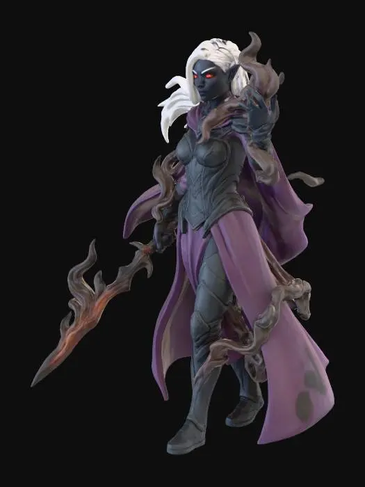 3D model for Female drow sorceress