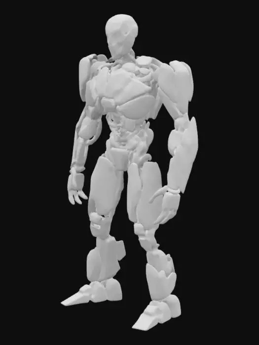3D model for a  future robotic anatomical action figure seemingly made from 3d primitives of sandbox
