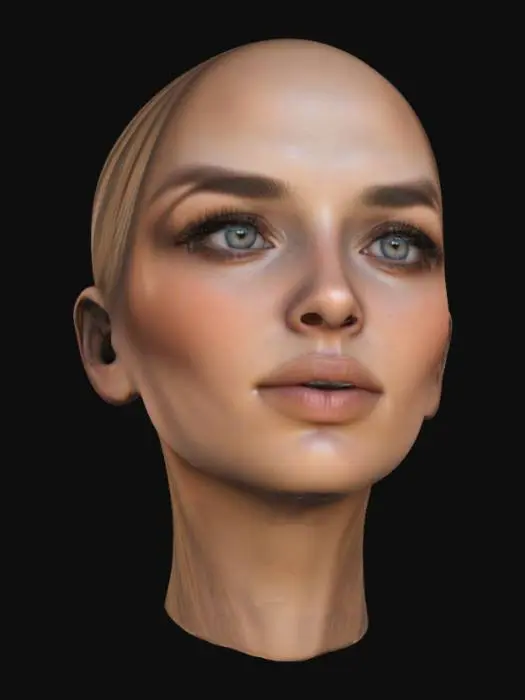3D model for A sharp realistic face of a women model. Catching the most intricate details of the eyes simple facial features.