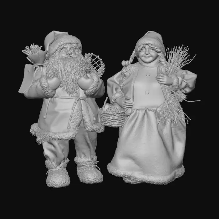 3D model for Santa and Mrs. Claus Figures