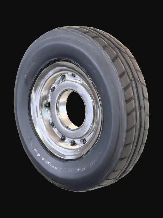 3D model for 生成一个整齐的小轮胎，中间是铁质轴承
