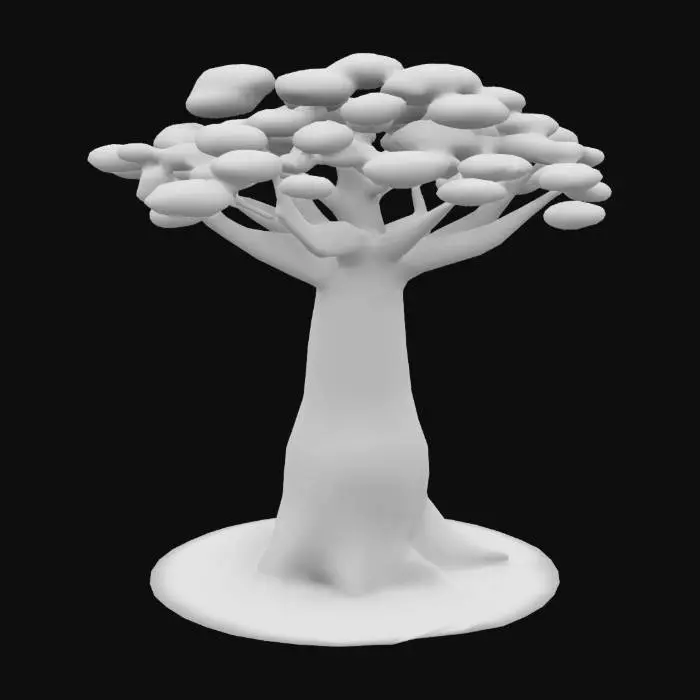 3D model for giant  Baobab low poly
